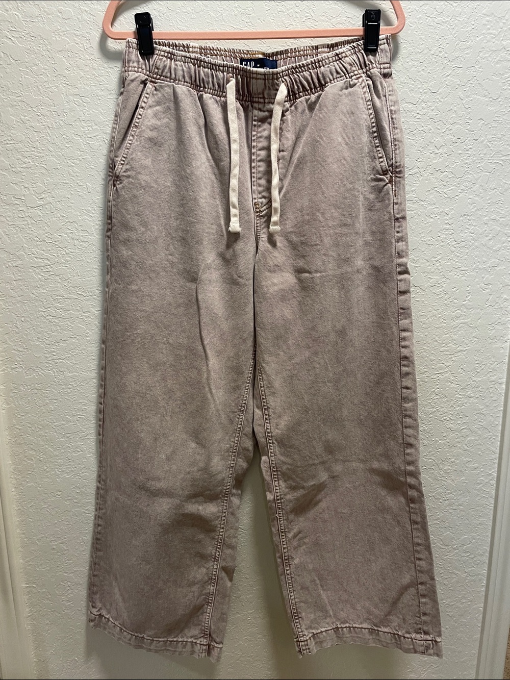 GAP Wide-Leg Drawstring Jeans in Faded Tan